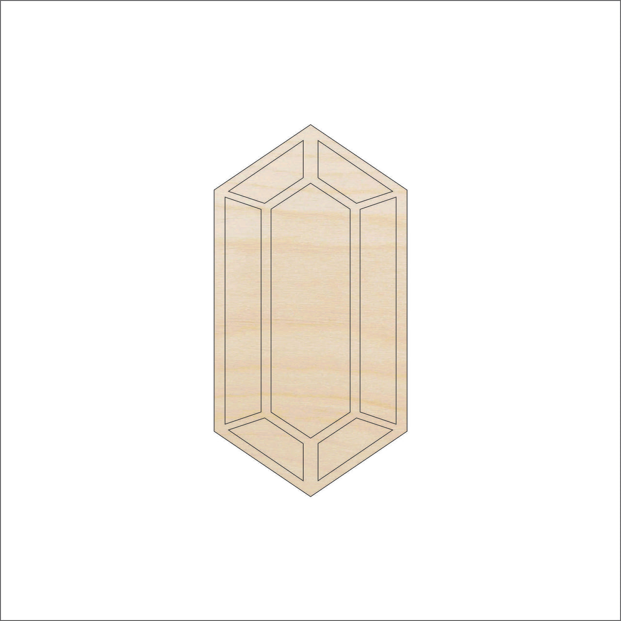 Diamond Wood Craft Shape - Laser Cut Baltic Birch Unfinished DIY Wood Art Supplies XTR39 - The Wood Shape Store