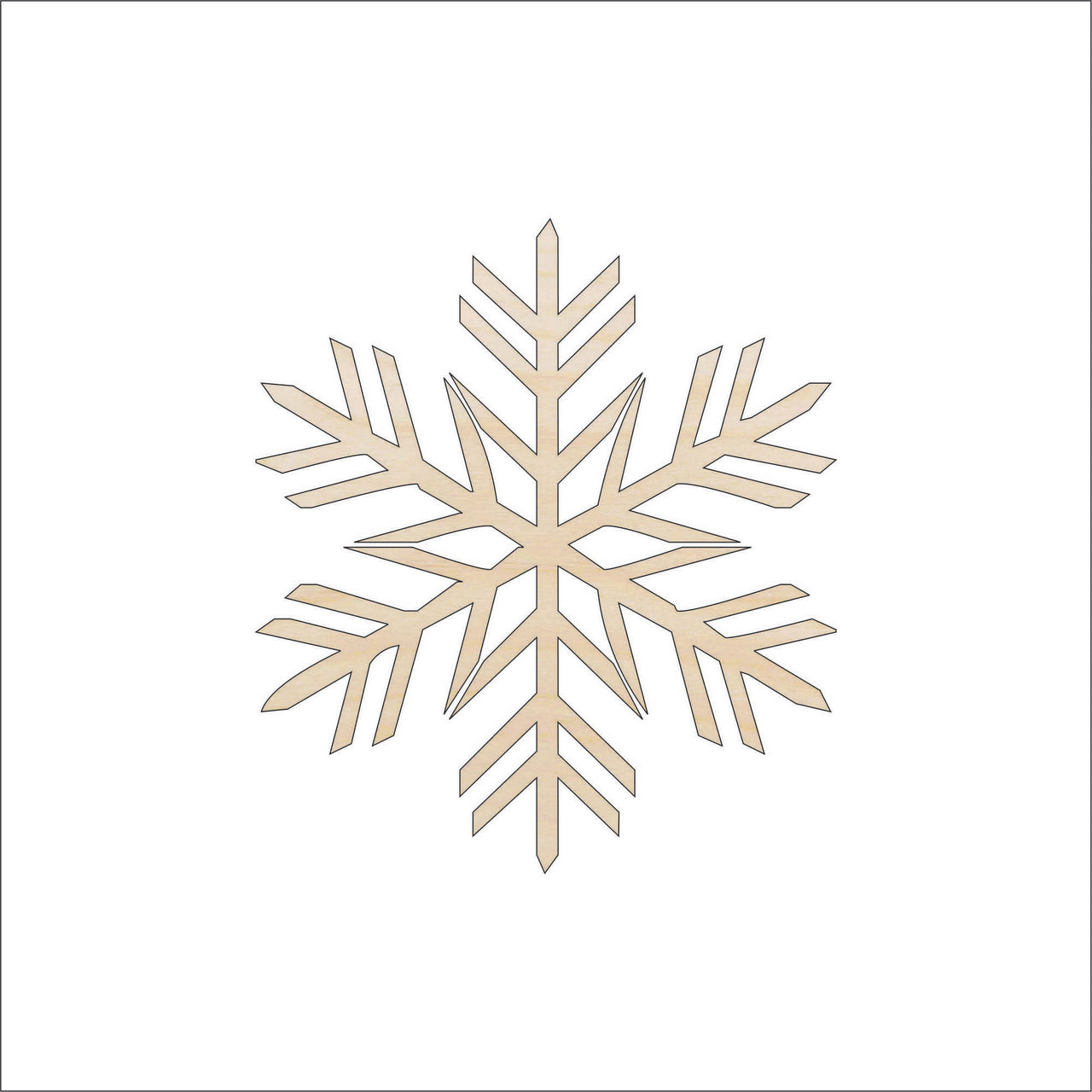 Snowflake Wood Craft Shape - Laser Cut Baltic Birch Unfinished DIY Wood Art Supplies SNW6 - The Wood Shape Store