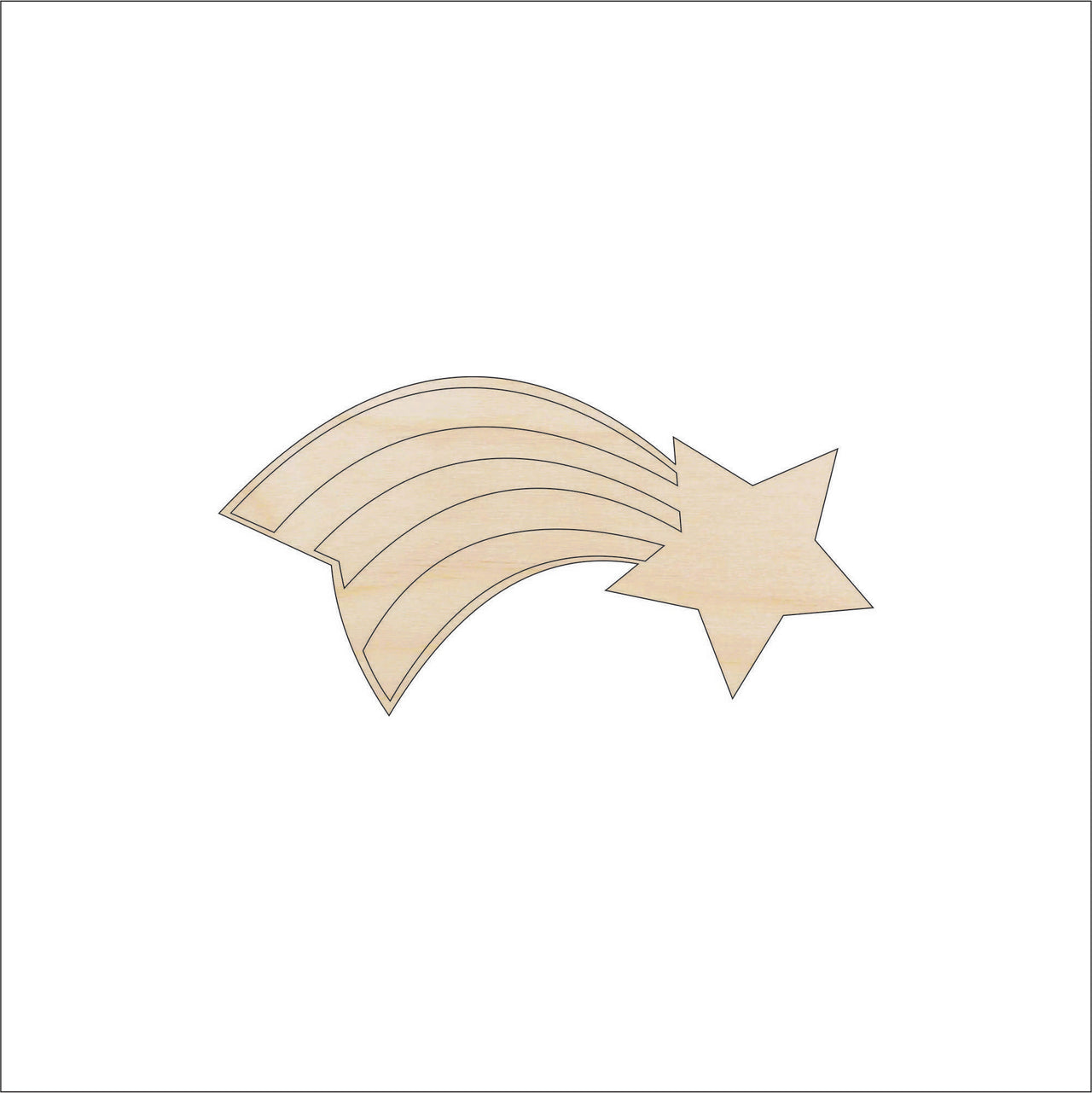 Star Wood Craft Shape - Laser Cut Baltic Birch Unfinished DIY Wood Art Supplies SKY76 - The Wood Shape Store