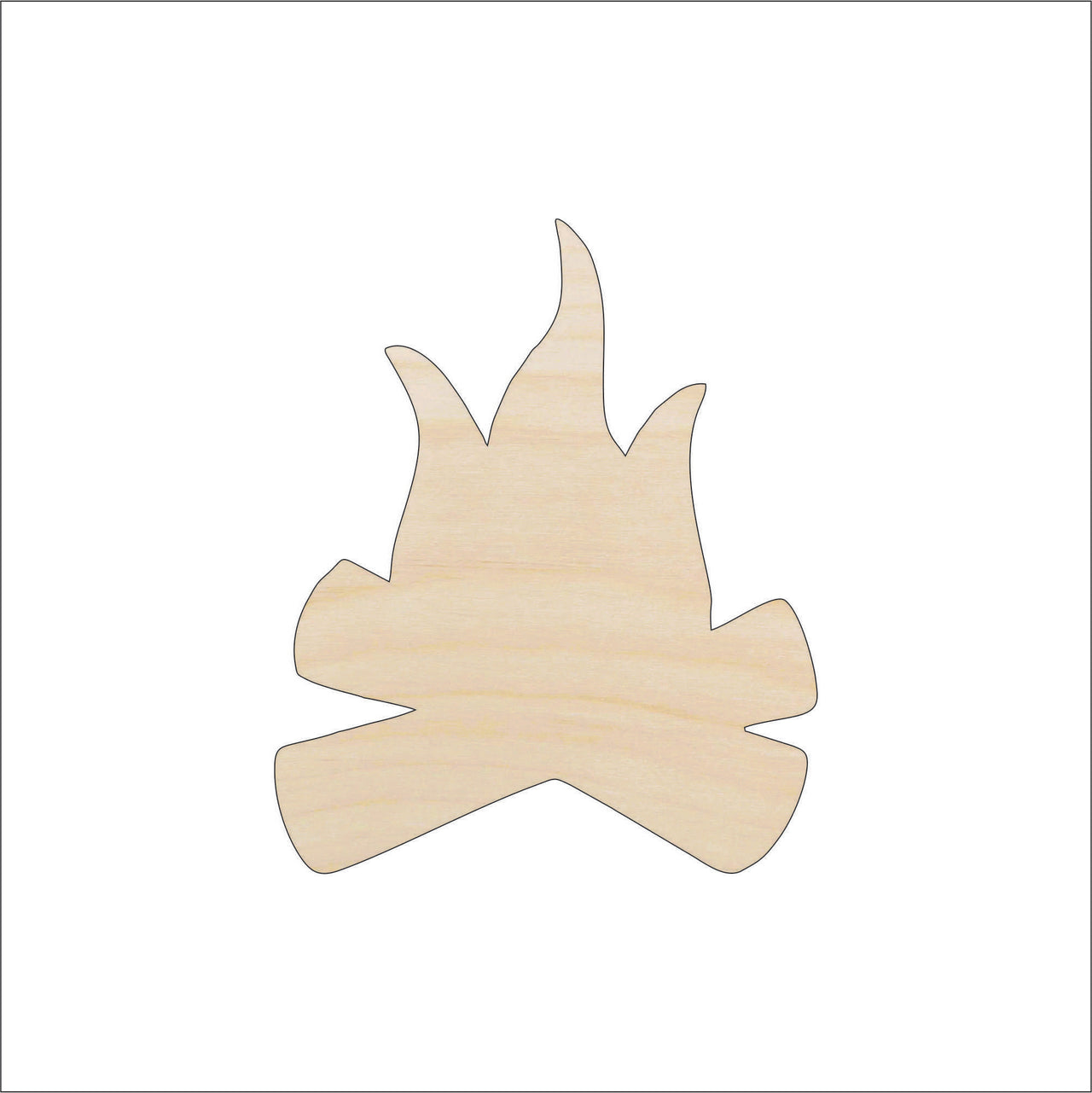 Campfire Wood Craft Shape - Laser Cut Baltic Birch Unfinished DIY Wood Art Supplies XTR65 - The Wood Shape Store