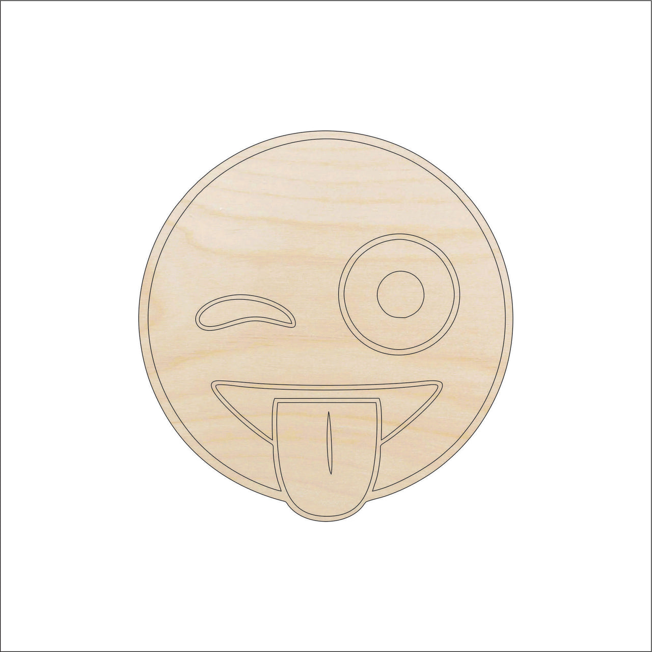 Silly Face Wood Craft Shape - Laser Cut Baltic Birch Unfinished DIY Wood Art Supplies PPL9 - The Wood Shape Store