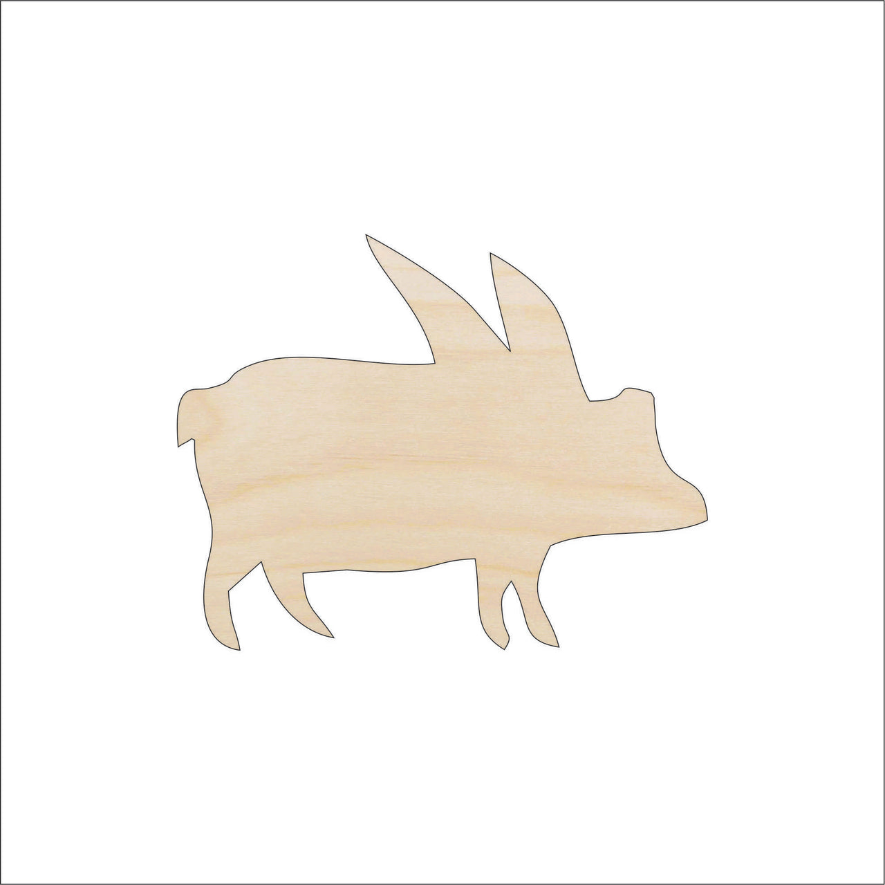 Pig Wood Craft Shape - Laser Cut Baltic Birch Unfinished DIY Wood Art Supplies MYTH2 - The Wood Shape Store