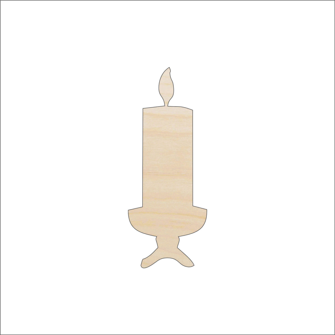 Candle Wood Craft Shape - Laser Cut Baltic Birch Unfinished DIY Wood Art Supplies DCR9 - The Wood Shape Store