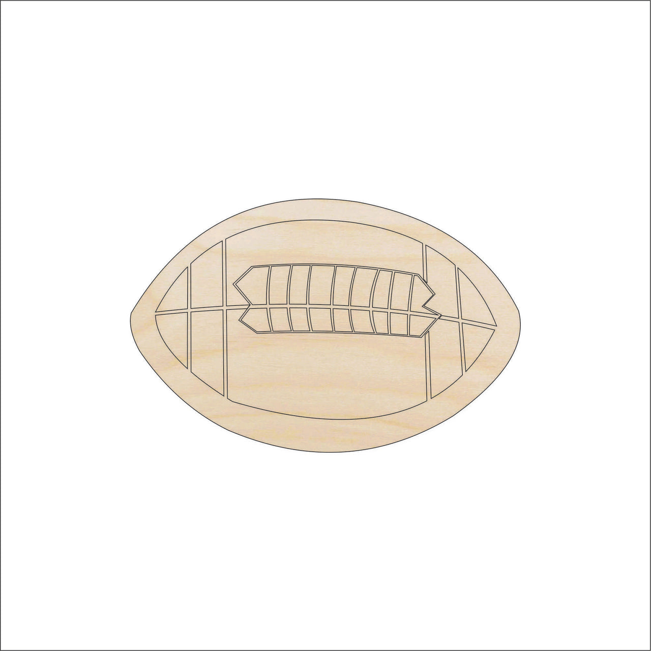 Football Wood Craft Shape - Laser Cut Baltic Birch Unfinished DIY Wood Art Supplies SPT33 - The Wood Shape Store