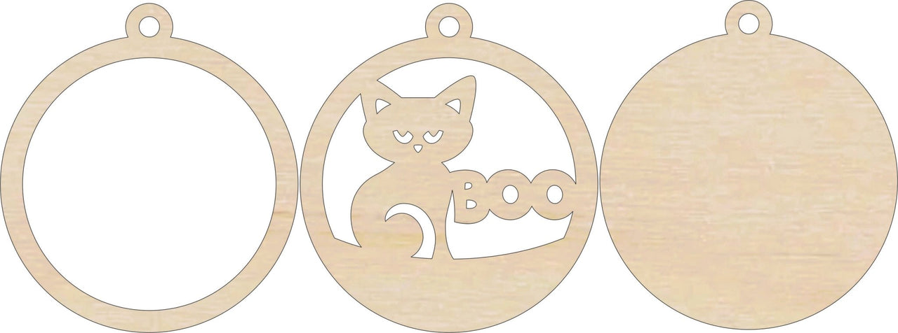 Cat 3D Laser Cut Ornament – Baltic Birch Wood Craft Supplies | DIY Wood Ornament Kit HA30 - The Wood Shape Store
