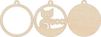 Cat 3D Laser Cut Ornament – Baltic Birch Wood Craft Supplies | DIY Wood Ornament Kit HA30 - The Wood Shape Store