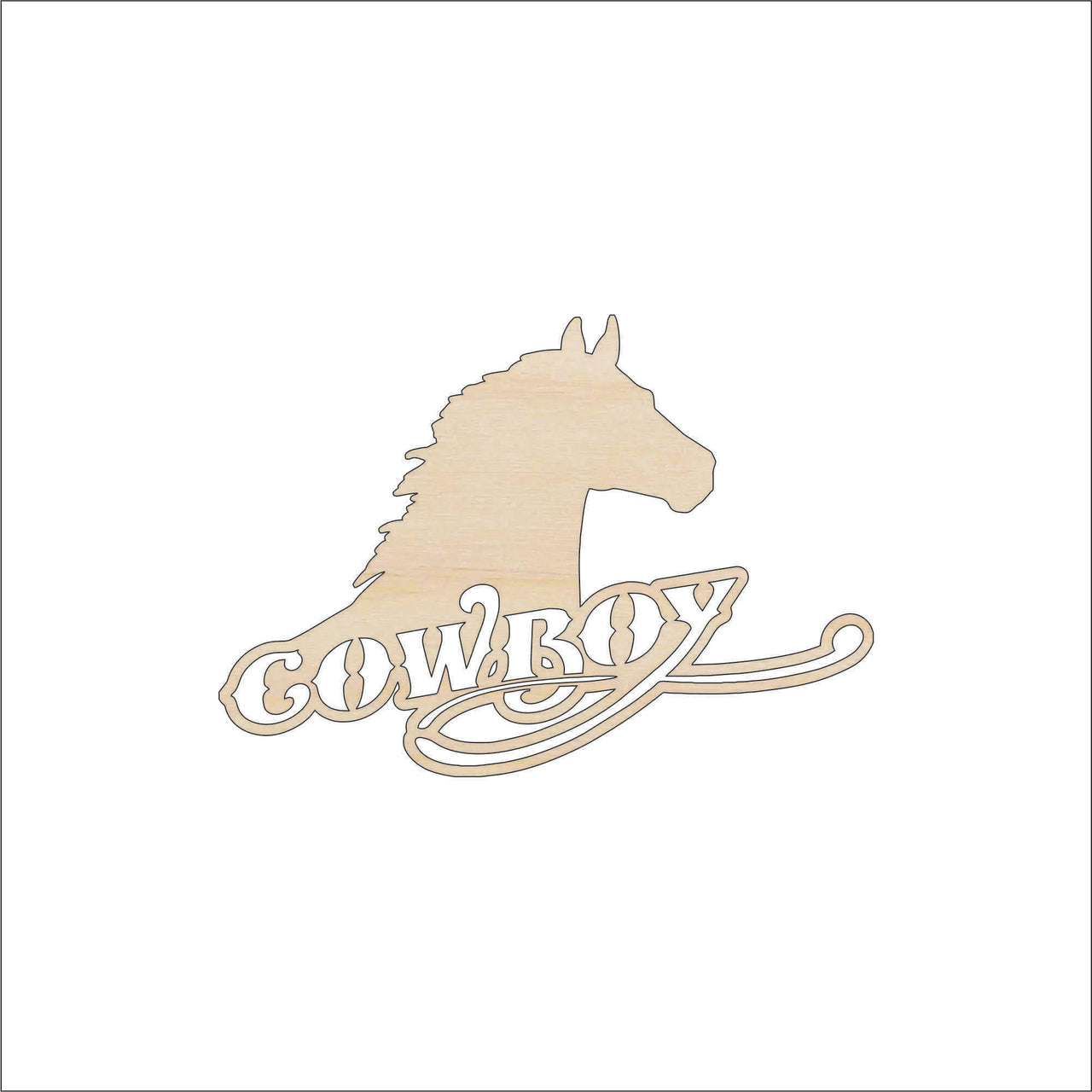 Cowboy Wood Craft Shape - Laser Cut Baltic Birch Unfinished DIY Wood Art Supplies PPL156 - The Wood Shape Store