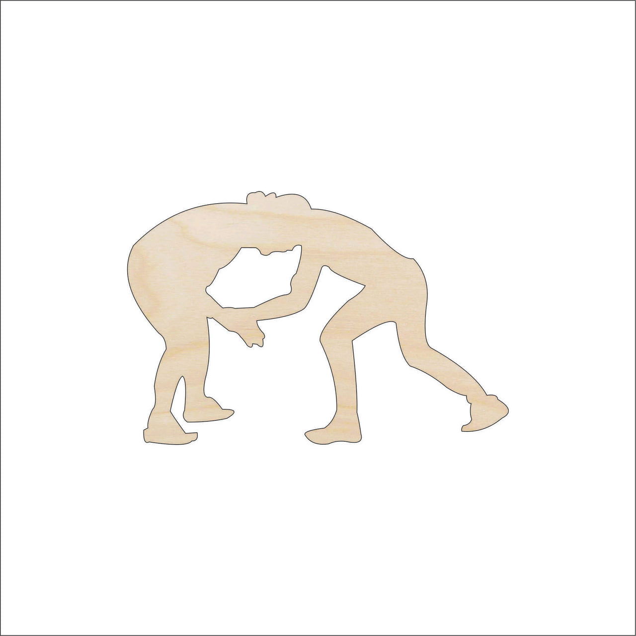 Wrestlers Wood Craft Shape - Laser Cut Baltic Birch Unfinished DIY Wood Art Supplies SPT125 - The Wood Shape Store