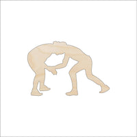 Wrestlers Wood Craft Shape - Laser Cut Baltic Birch Unfinished DIY Wood Art Supplies SPT125 - The Wood Shape Store