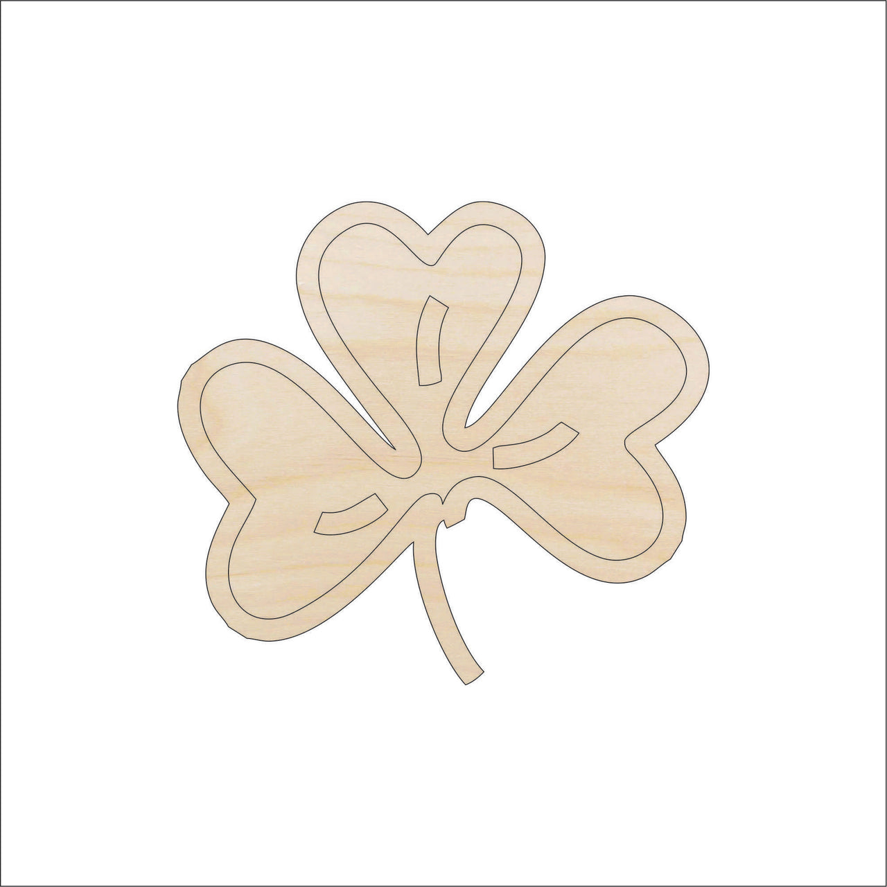 Clover Leaf Wood Craft Shape - Laser Cut Baltic Birch Unfinished DIY Wood Art Supplies LEF4 - The Wood Shape Store