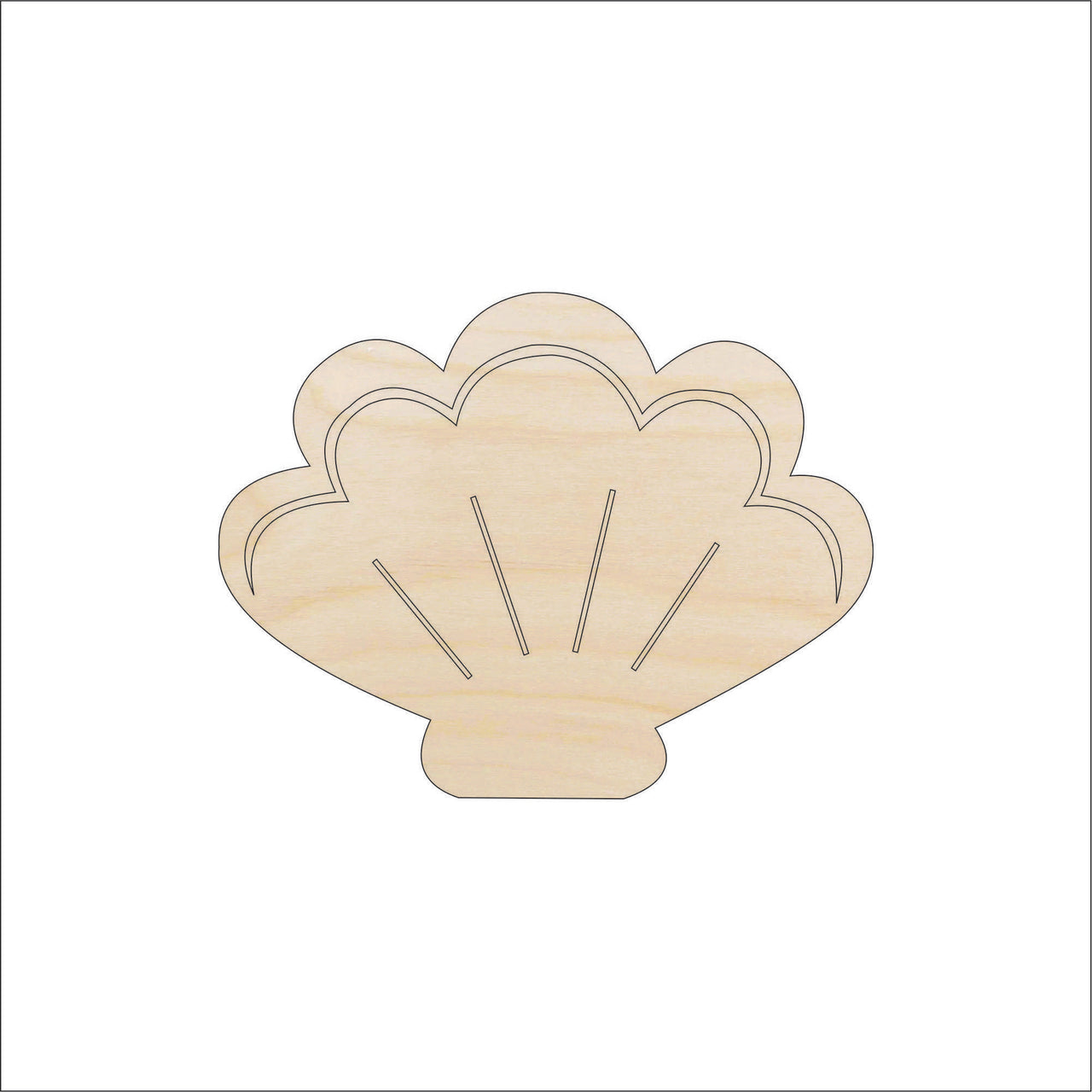 Shell Wood Craft Shape - Laser Cut Baltic Birch Unfinished DIY Wood Art Supplies SEA74 - The Wood Shape Store
