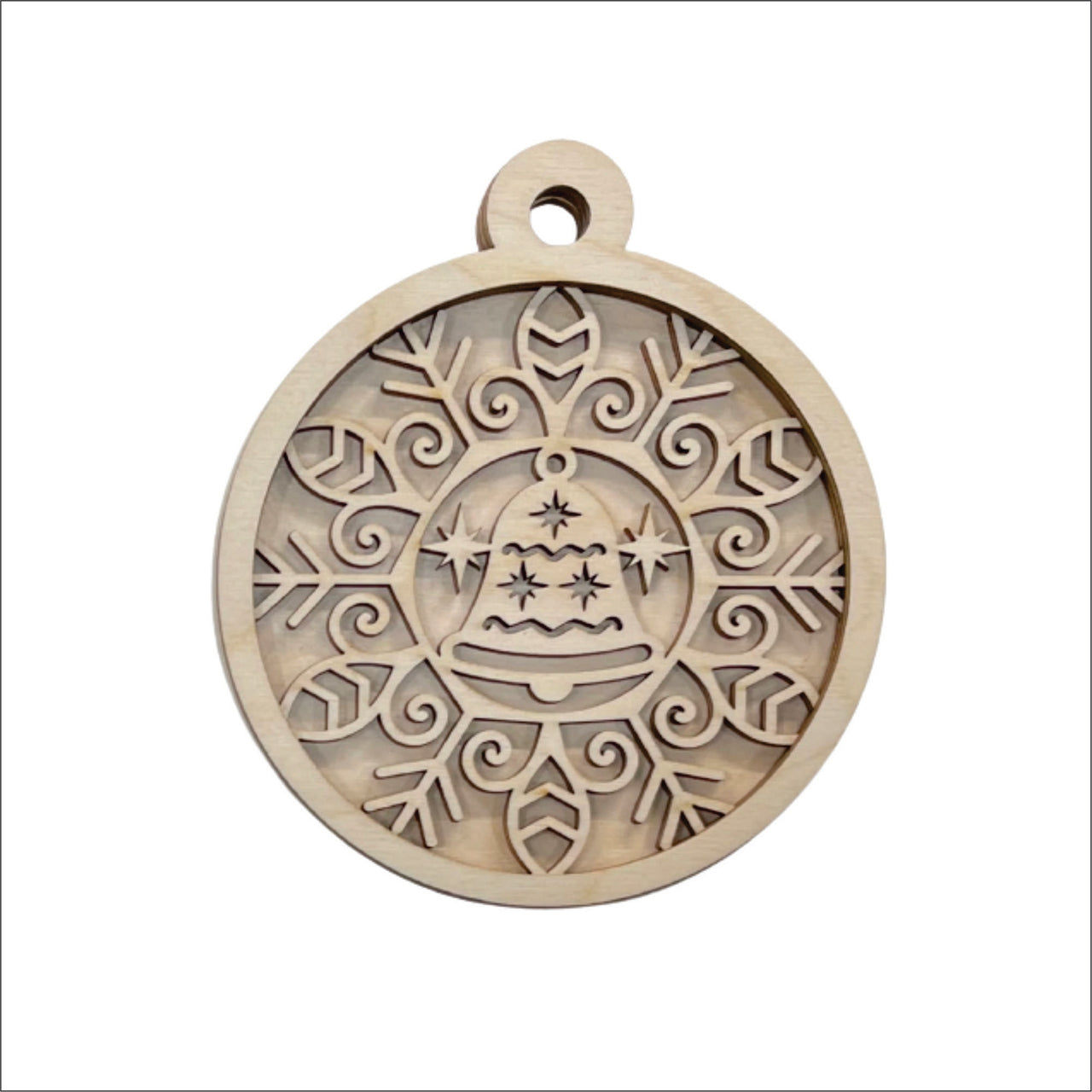 Bell 3D Laser Cut Ornament – Baltic Birch Wood Craft Supplies | DIY Wood Ornament Kit XM305 - The Wood Shape Store