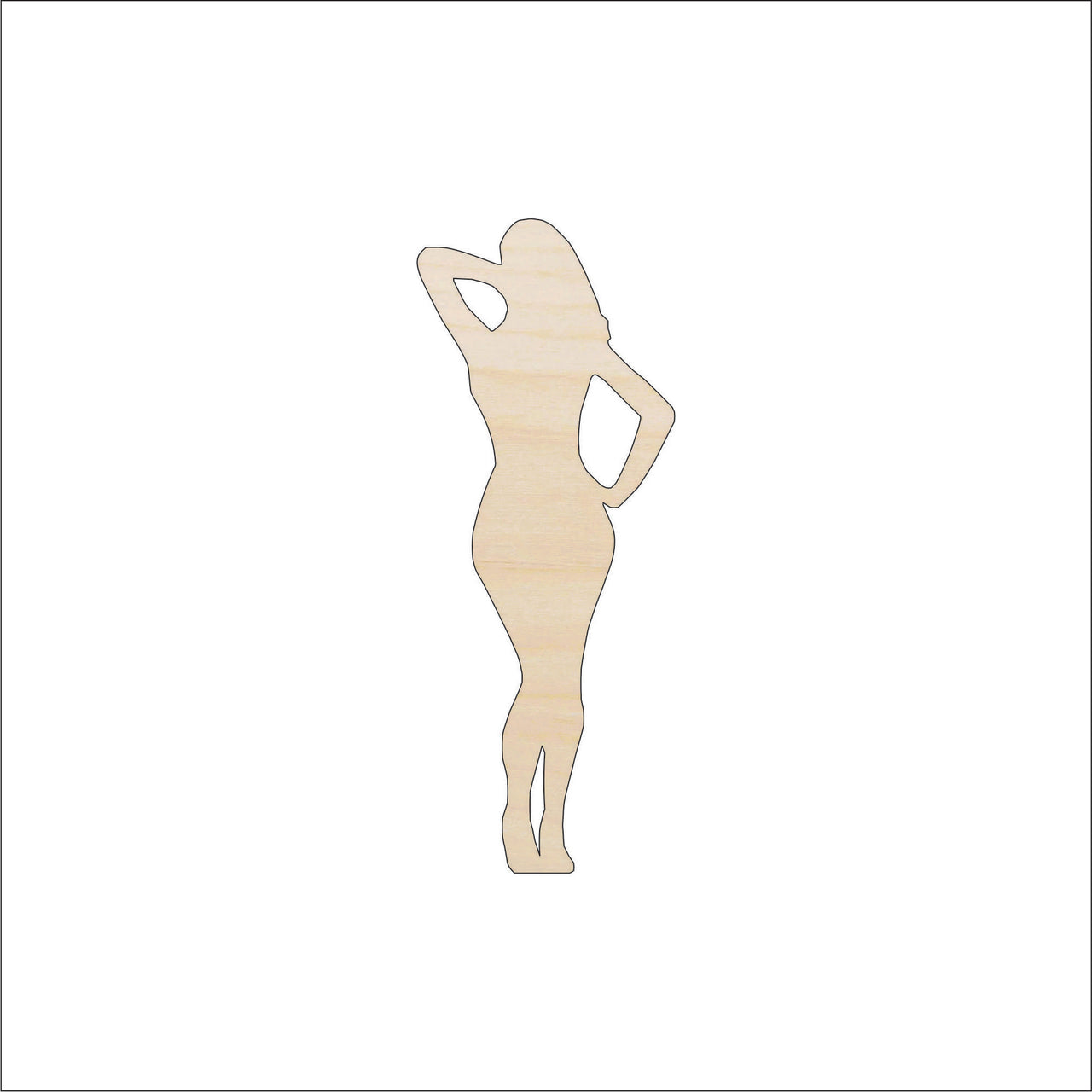 Woman Wood Craft Shape - Laser Cut Baltic Birch Unfinished DIY Wood Art Supplies PPL68 - The Wood Shape Store
