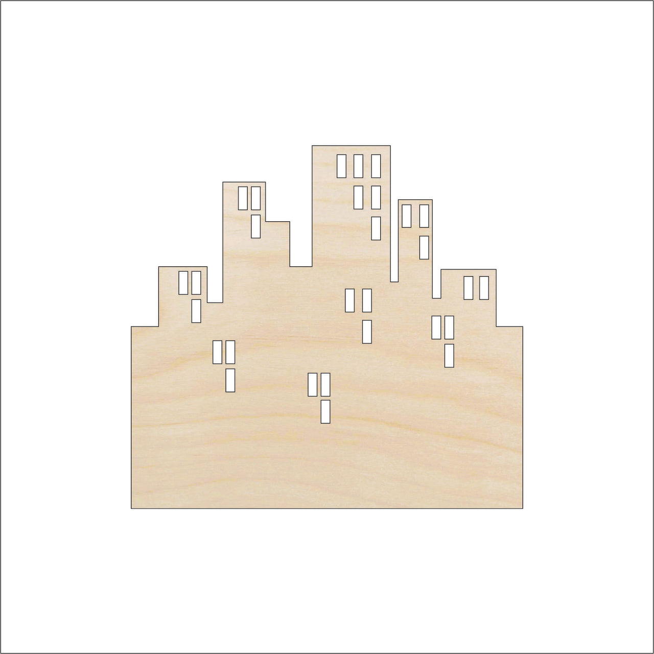 City Wood Craft Shape – Laser Cut Baltic Birch Unfinished DIY Wood Art Supplies BLD26 - The Wood Shape Store