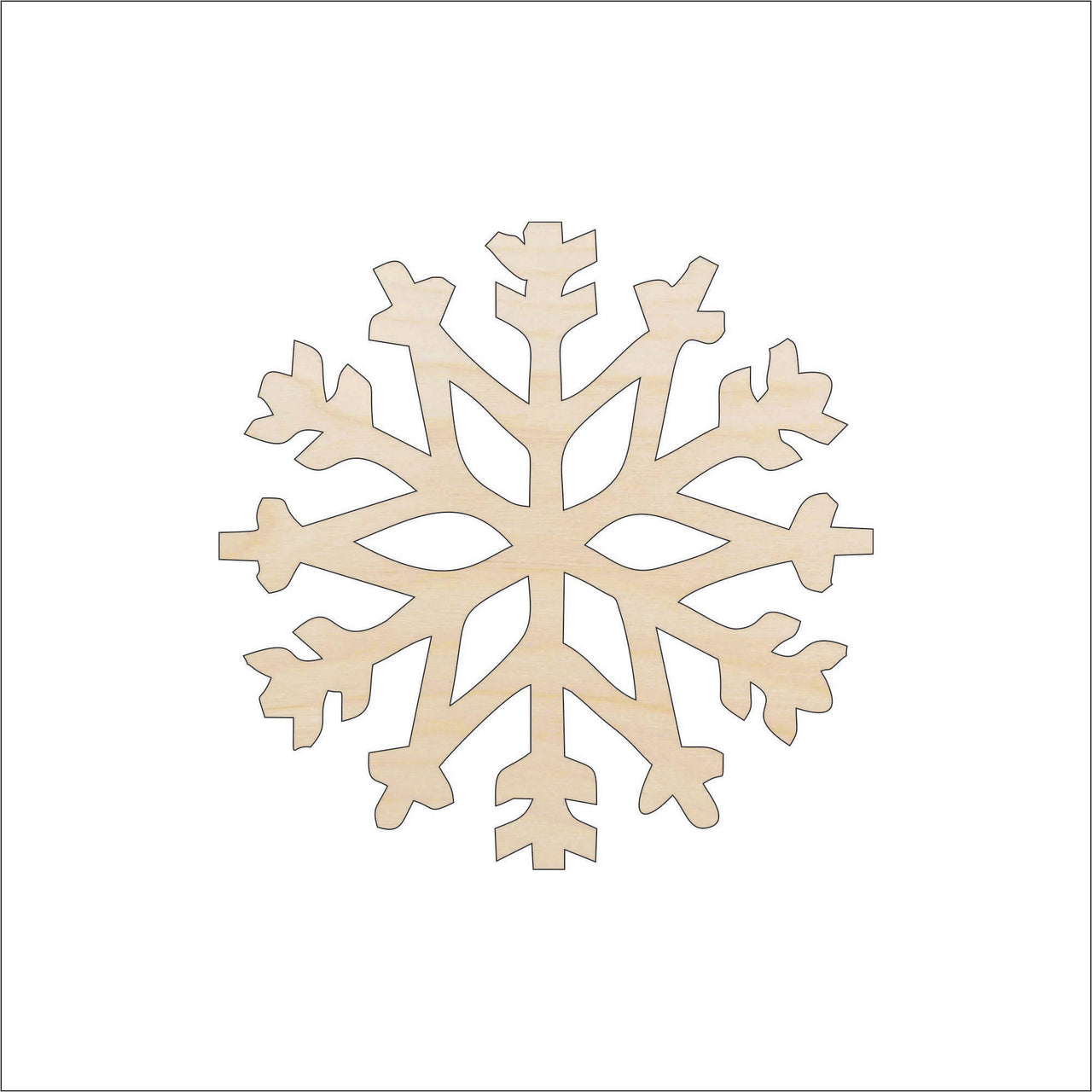 Snowflake Wood Craft Shape - Laser Cut Baltic Birch Unfinished DIY Wood Art Supplies SNW59 - The Wood Shape Store