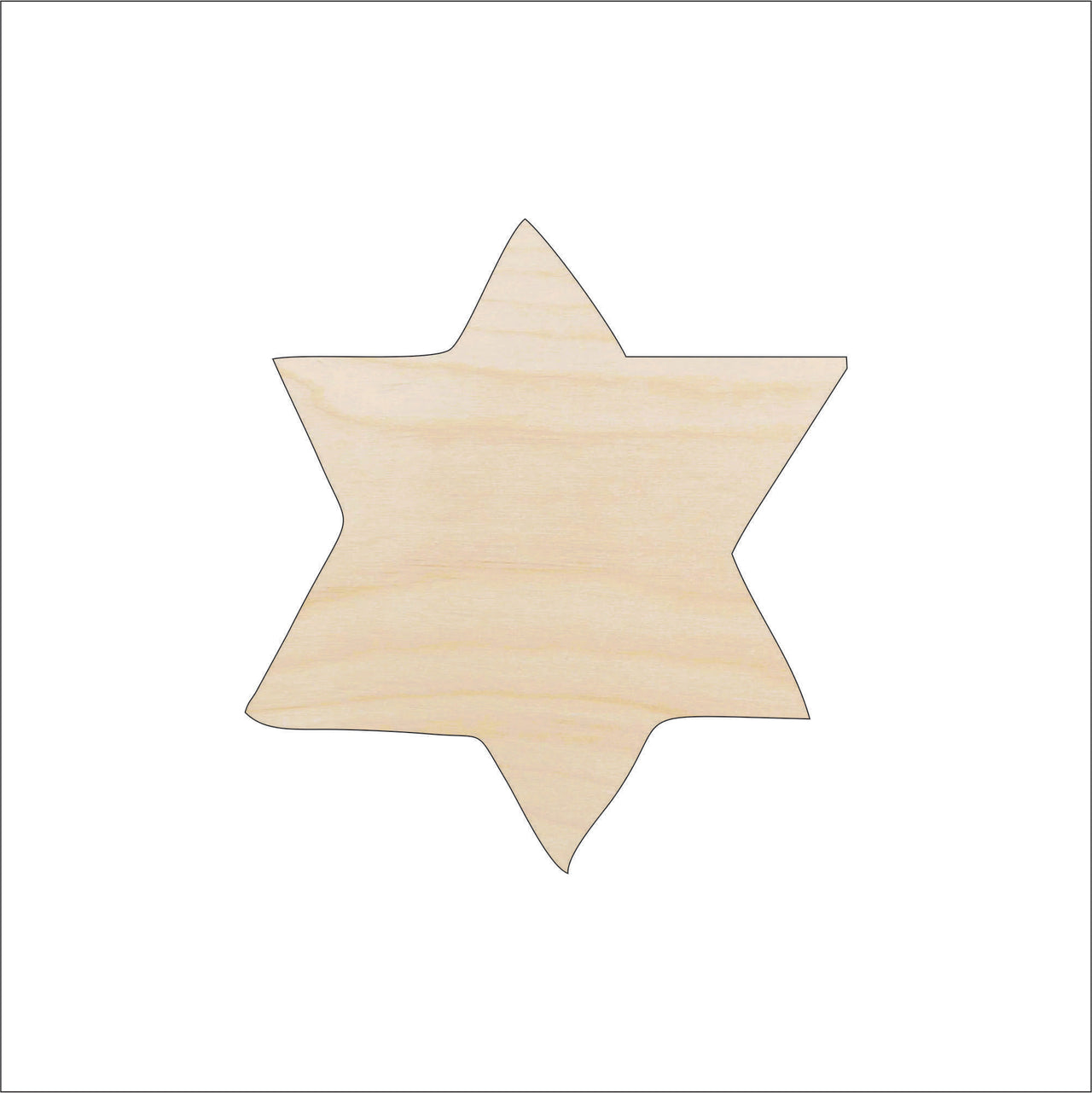 Star Wood Craft Shape - Laser Cut Baltic Birch Unfinished DIY Wood Art Supplies REL64 - The Wood Shape Store