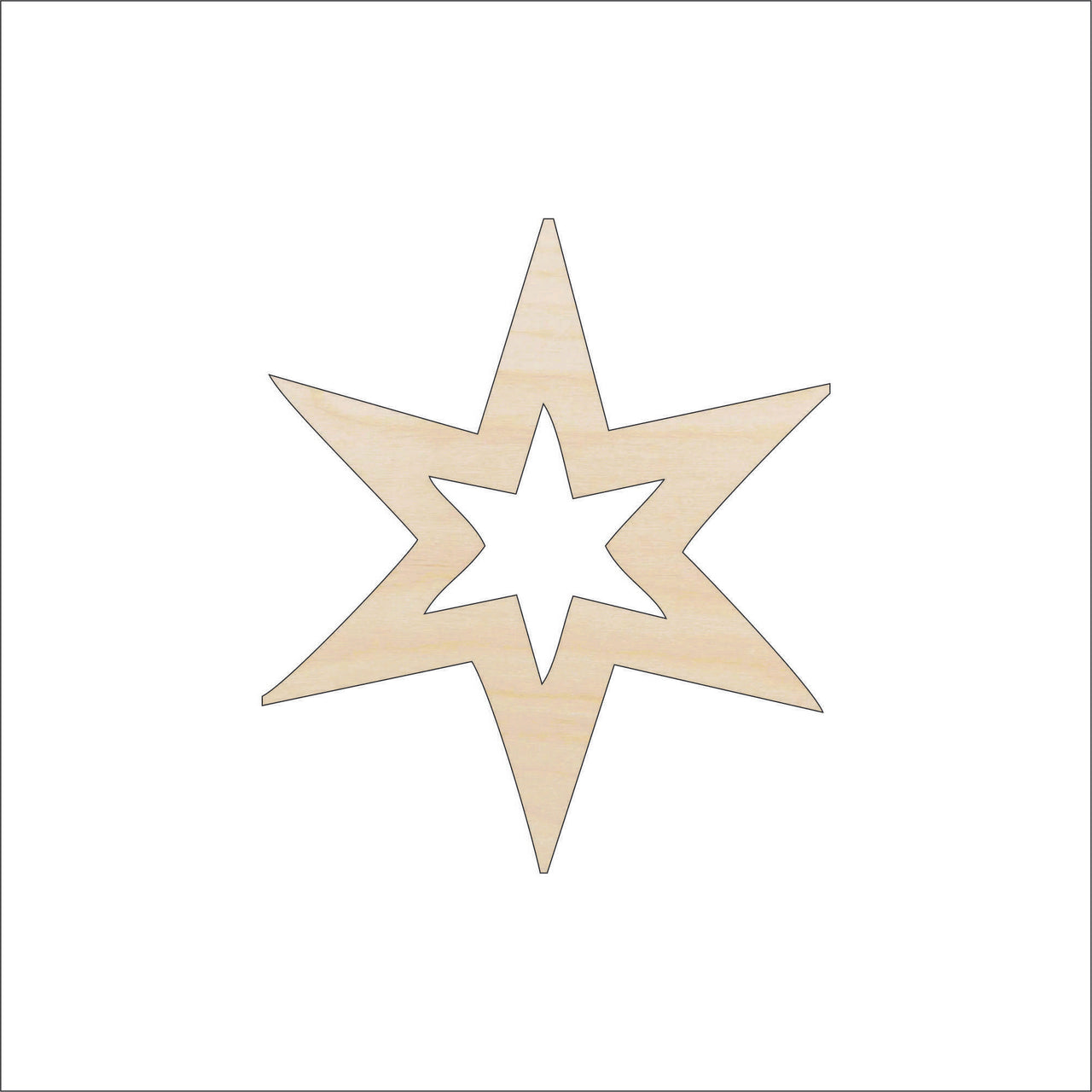 Snowflake Wood Craft Shape - Laser Cut Baltic Birch Unfinished DIY Wood Art Supplies SNW63 - The Wood Shape Store