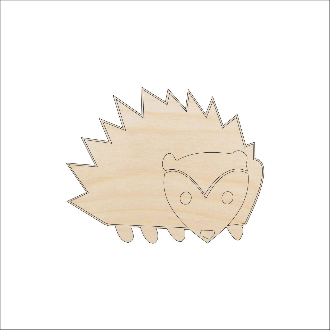 Hedgehog Wood Craft Shape – Laser Cut Baltic Birch Unfinished DIY Wood Art Supplies ANML26 - The Wood Shape Store