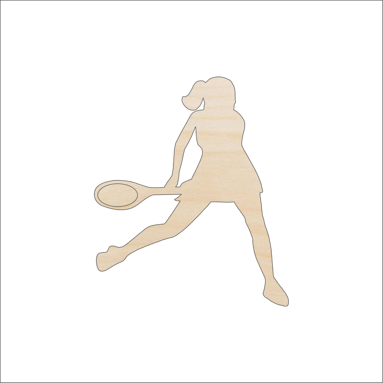 Tennis Wood Craft Shape - Laser Cut Baltic Birch Unfinished DIY Wood Art Supplies SPT605 - The Wood Shape Store