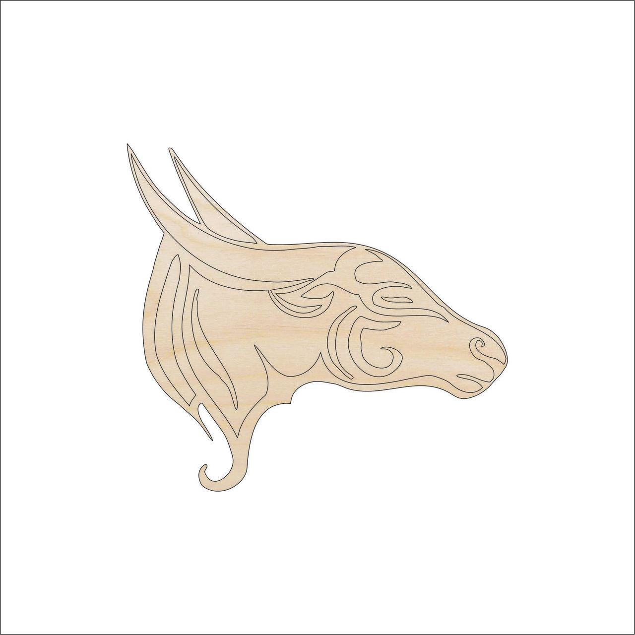 Yak Wood Craft Shape – Laser Cut Baltic Birch Unfinished DIY Wood Art Supplies ANML27 - The Wood Shape Store