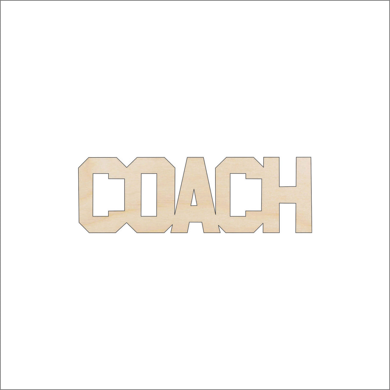 Coach Word Wood Craft Shape - Laser Cut Baltic Birch Unfinished DIY Wood Art Supplies SPT310 - The Wood Shape Store