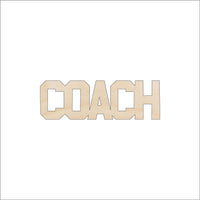 Coach Word Wood Craft Shape - Laser Cut Baltic Birch Unfinished DIY Wood Art Supplies SPT310 - The Wood Shape Store