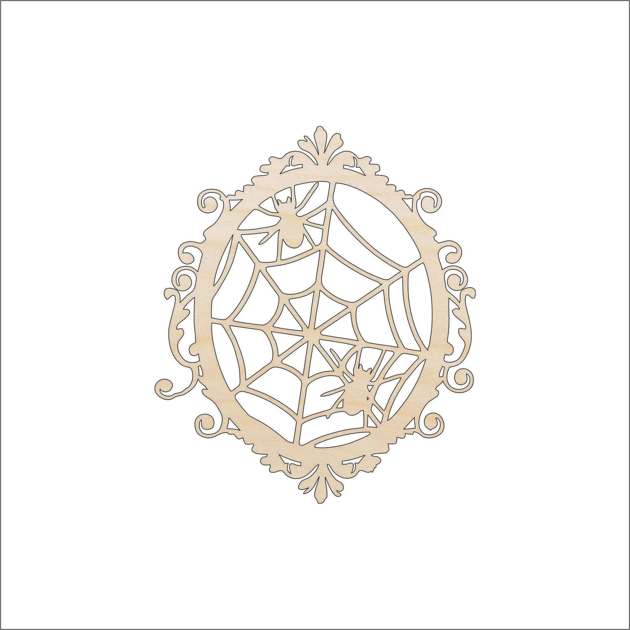 Spider Web Craft Shape - Laser Cut Baltic Birch Unfinished DIY Wood Art Supplies FAL31 - The Wood Shape Store