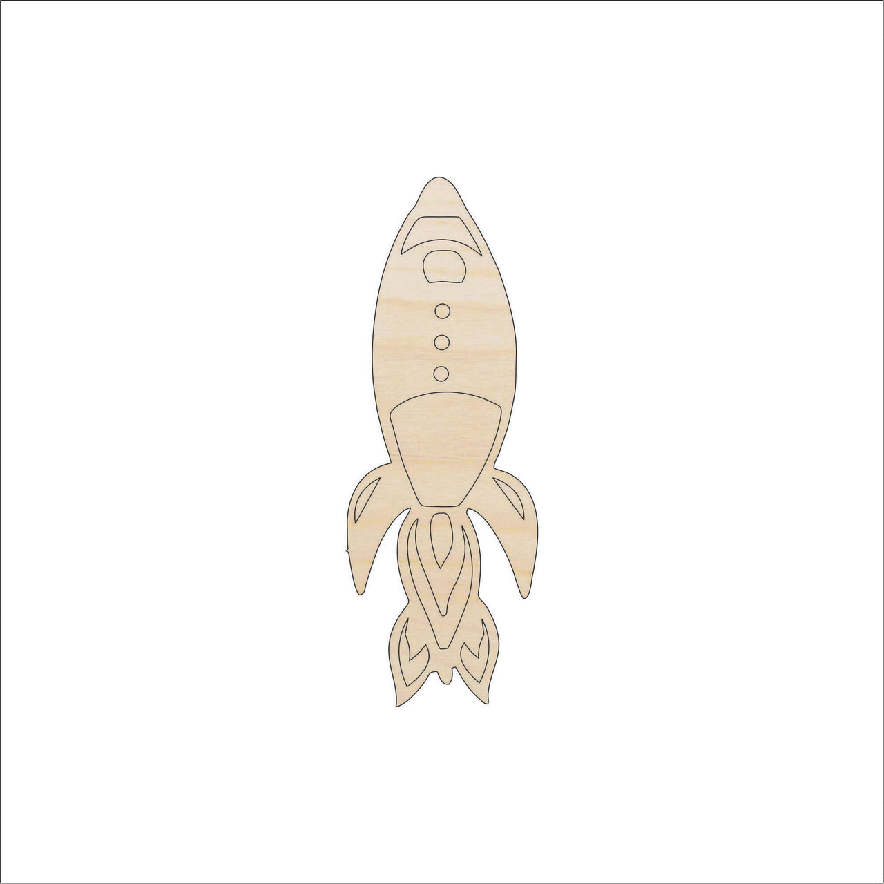 Spaceship Wood Craft Shape - Laser Cut Baltic Birch Unfinished DIY Wood Art Supplies SPC48 - The Wood Shape Store