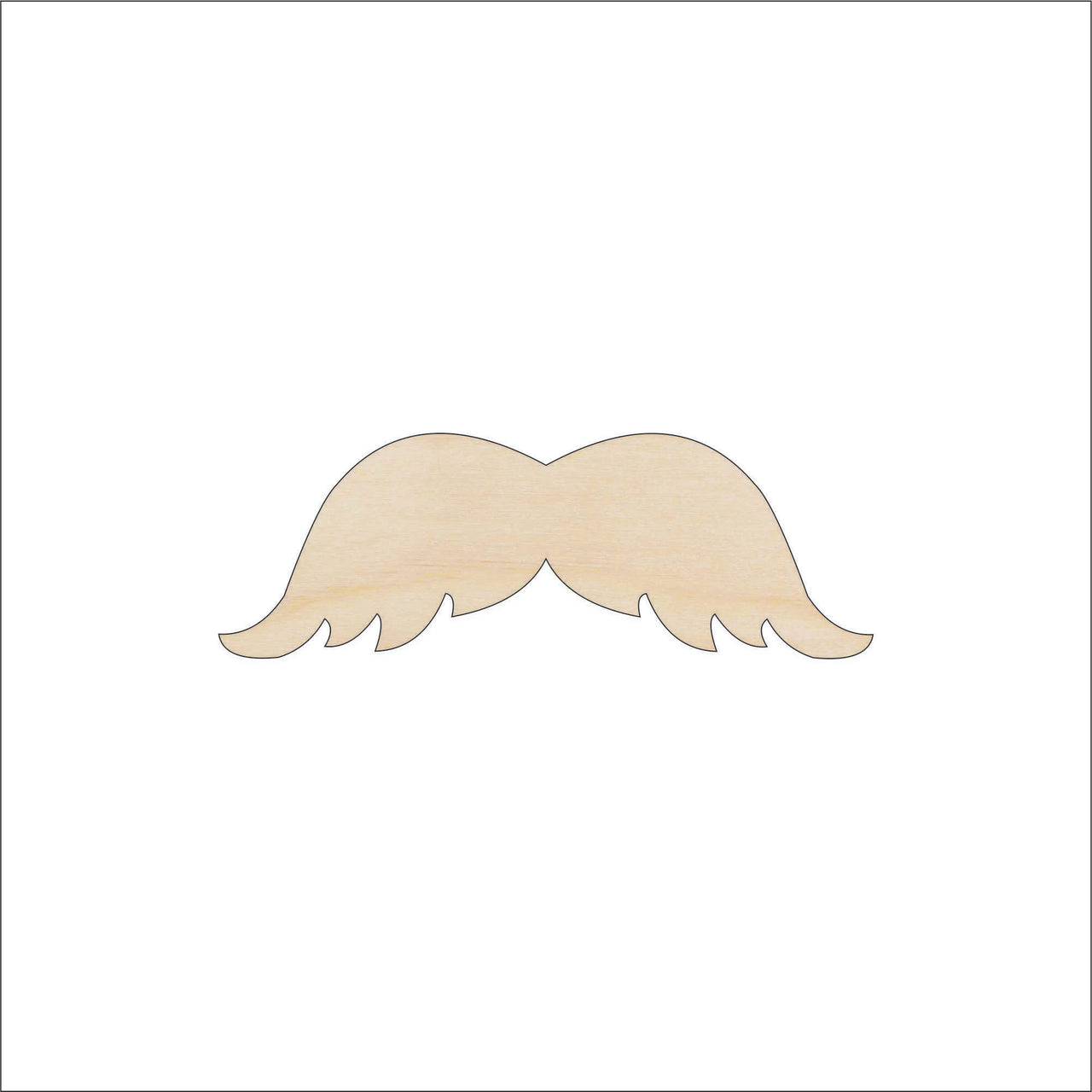 Mustache Wood Craft Shape - Laser Cut Baltic Birch Unfinished DIY Wood Art Supplies PPL55 - The Wood Shape Store