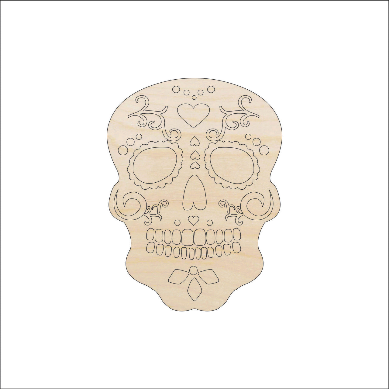 Dead Skull Wood Craft Shape – Laser Cut Baltic Birch Unfinished DIY Wood Art Supplies SKL11 - The Wood Shape Store