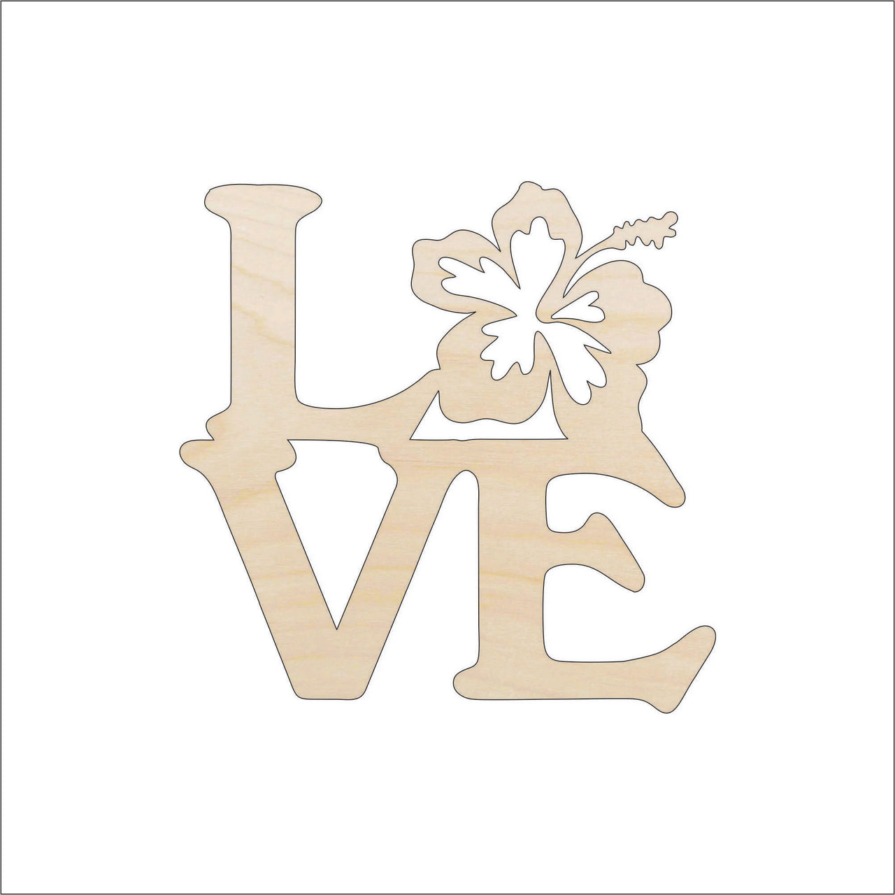 Flowers Phrase Wood Craft Shape - Laser Cut Baltic Birch Unfinished DIY Wood Art Supplies FLR94 - The Wood Shape Store