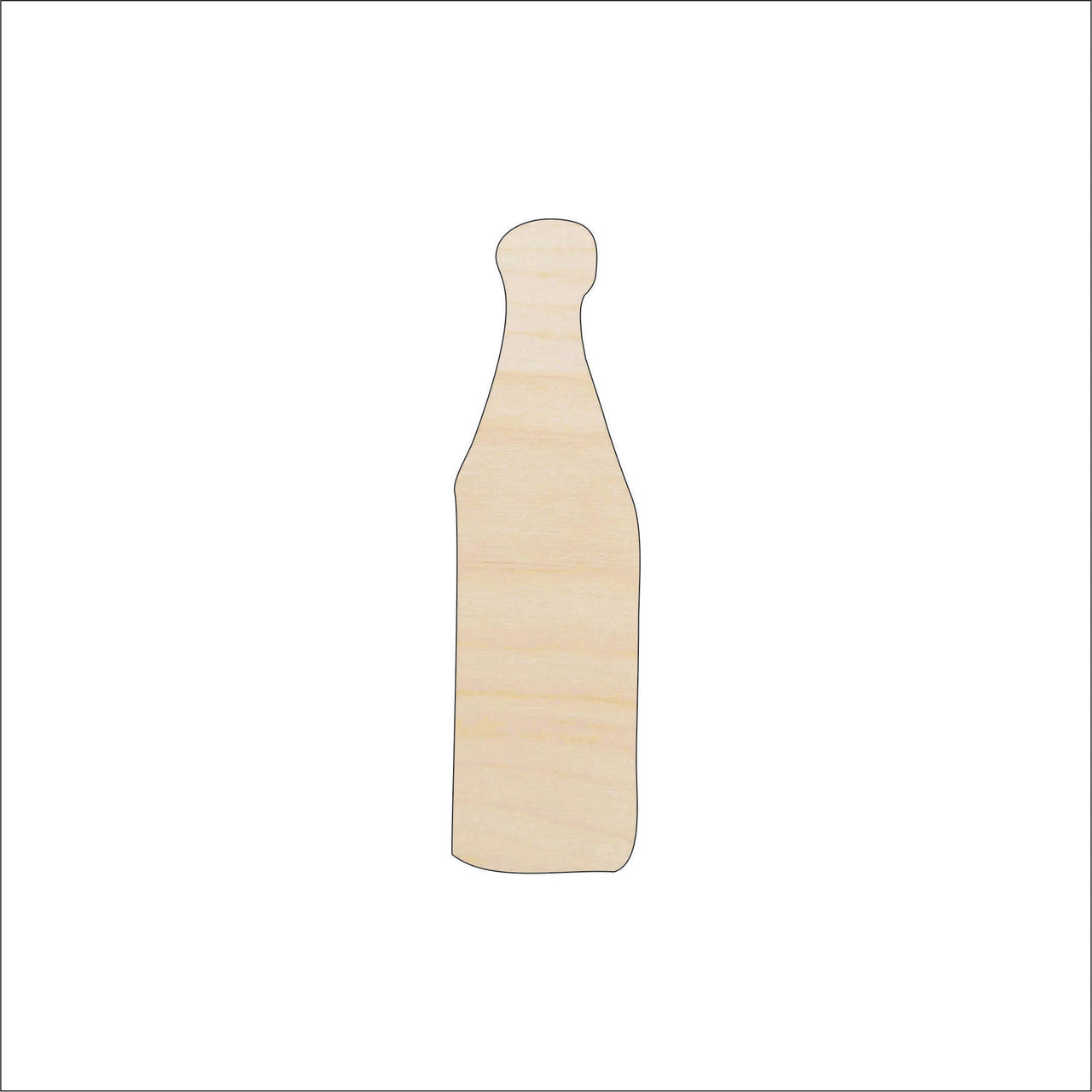 Bottle Wood Craft Shape - Laser Cut Baltic Birch Unfinished DIY Wood Art Supplies FOD75 - The Wood Shape Store