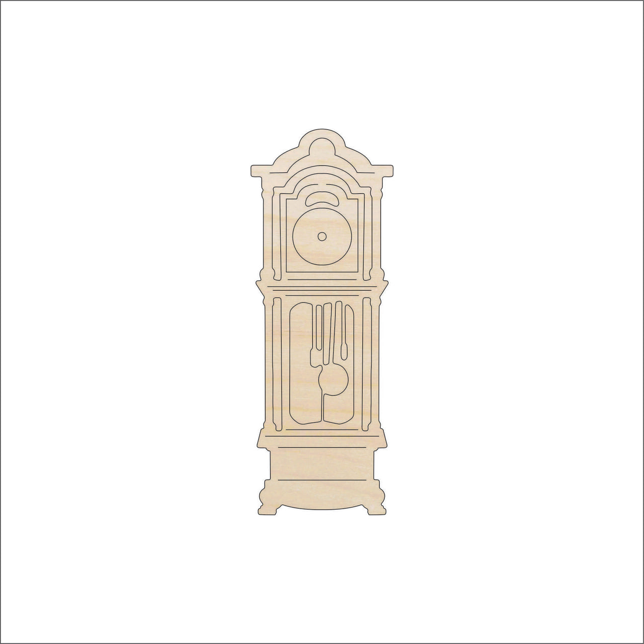 Clock Wood Craft Shape - Laser Cut Baltic Birch Unfinished DIY Wood Art Supplies DCR58 - The Wood Shape Store