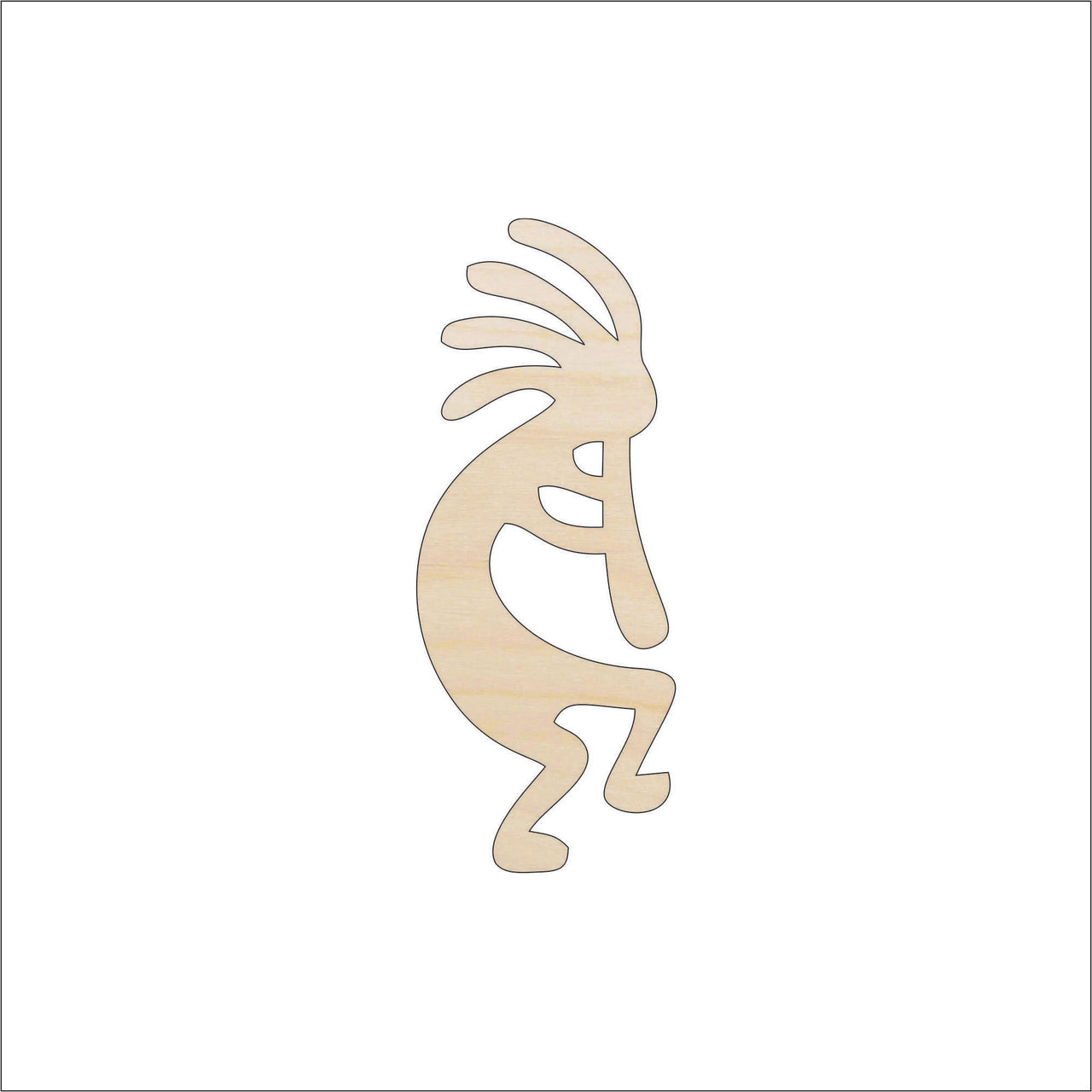 Kokopelli Wood Craft Shape - Laser Cut Baltic Birch Unfinished DIY Wood Art Supplies WLD31 - The Wood Shape Store