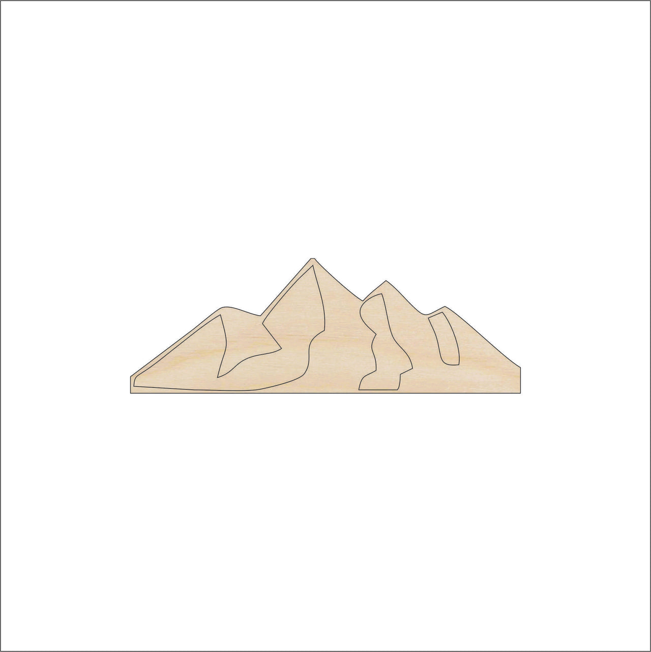 Mountains Wood Craft Shape - Laser Cut Baltic Birch Unfinished DIY Wood Art Supplies XTR40 - The Wood Shape Store