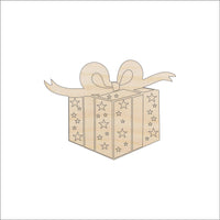 Present Wood Craft Shape - Laser Cut Baltic Birch Unfinished DIY Wood Art Supplies XTR24 - The Wood Shape Store