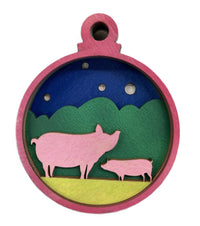 Pig 3D Laser Cut Ornament – Baltic Birch Wood Craft Supplies | DIY Wood Ornament Kit AN19 - The Wood Shape Store