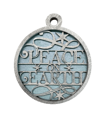 Peace 3D Laser Cut Ornament – Baltic Birch Wood Craft Supplies | DIY Wood Ornament Kit RE9 - The Wood Shape Store