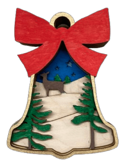Deer 3D Laser Cut Ornament – Baltic Birch Wood Craft Supplies | DIY Wood Ornament Kit AN41 - The Wood Shape Store