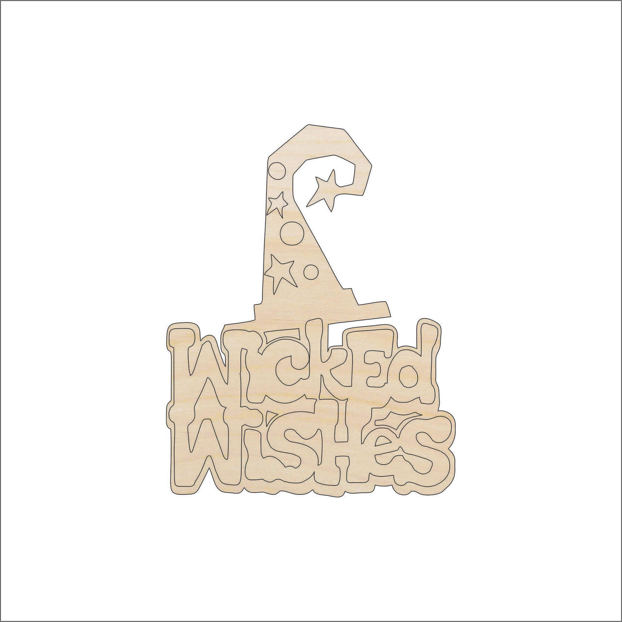 Witch Wood Craft Shape - Laser Cut Baltic Birch Unfinished DIY Wood Art Supplies FAL44 - The Wood Shape Store