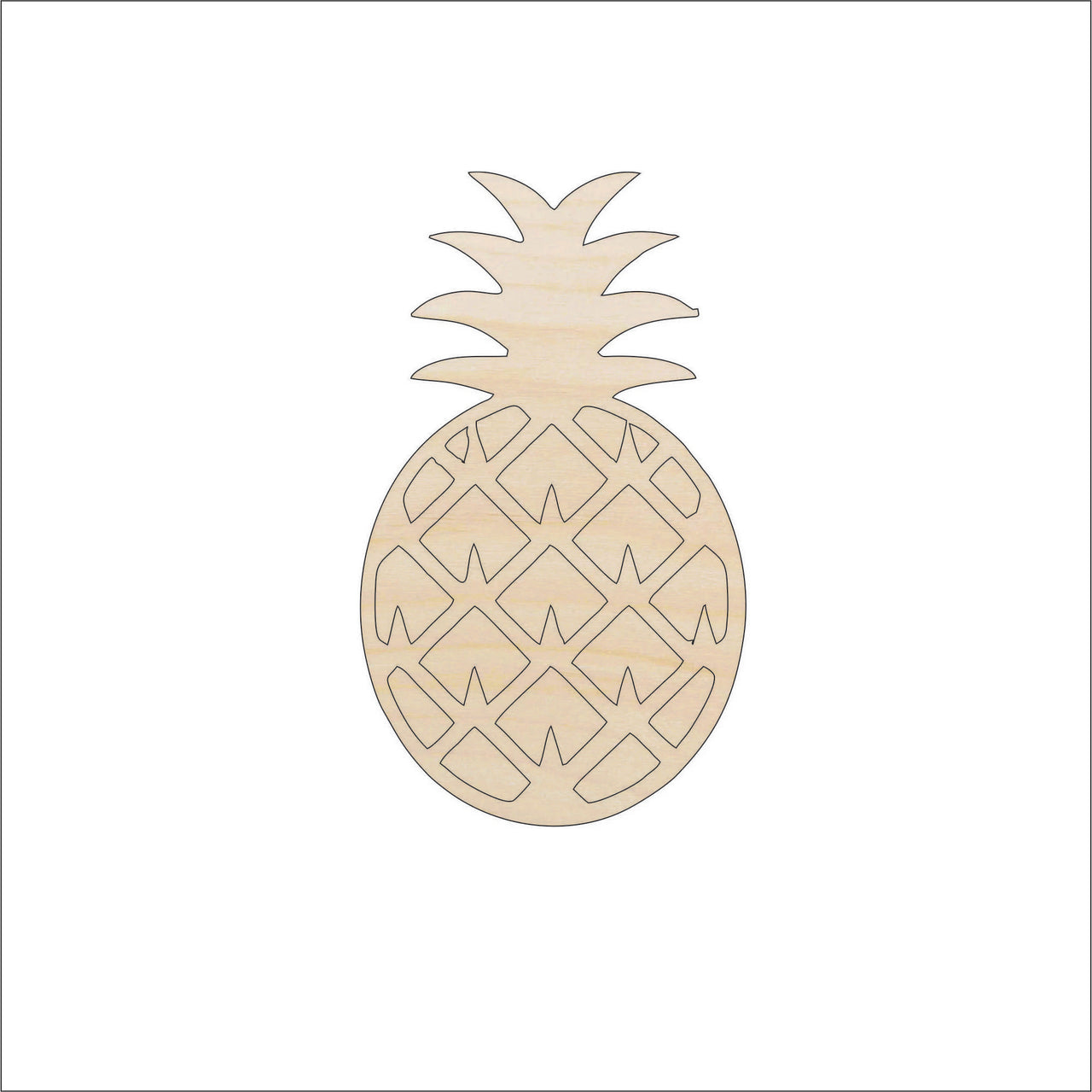 Pineapple Wood Craft Shape - Laser Cut Baltic Birch Unfinished DIY Wood Art Supplies FOD37 - The Wood Shape Store