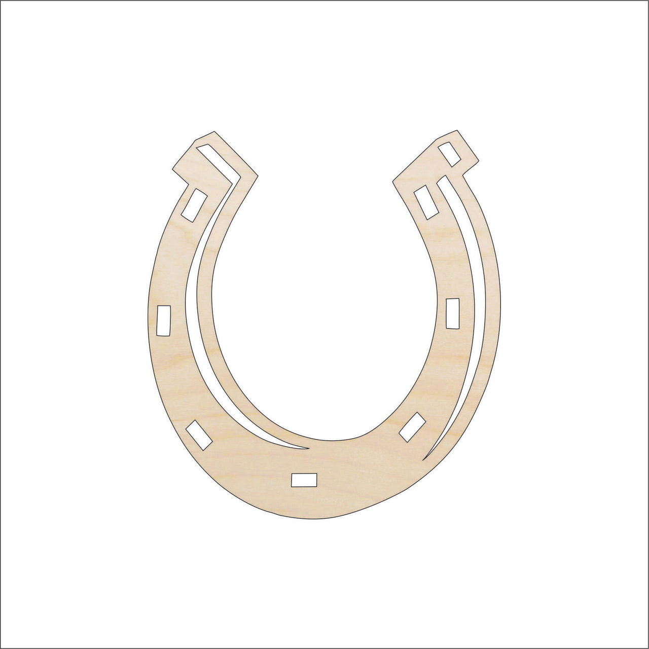 Horseshoe Wood Craft Shape - Laser Cut Baltic Birch Unfinished DIY Wood Art Supplies HRS1 - The Wood Shape Store