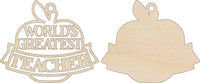 Teacher 3D Laser Cut Ornament – Baltic Birch Wood Craft Supplies | DIY Wood Kit SC1 - The Wood Shape Store
