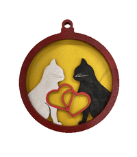 Cat 3D Laser Cut Ornament – Baltic Birch Wood Craft Supplies | DIY Wood Ornament Kit AN8 - The Wood Shape Store