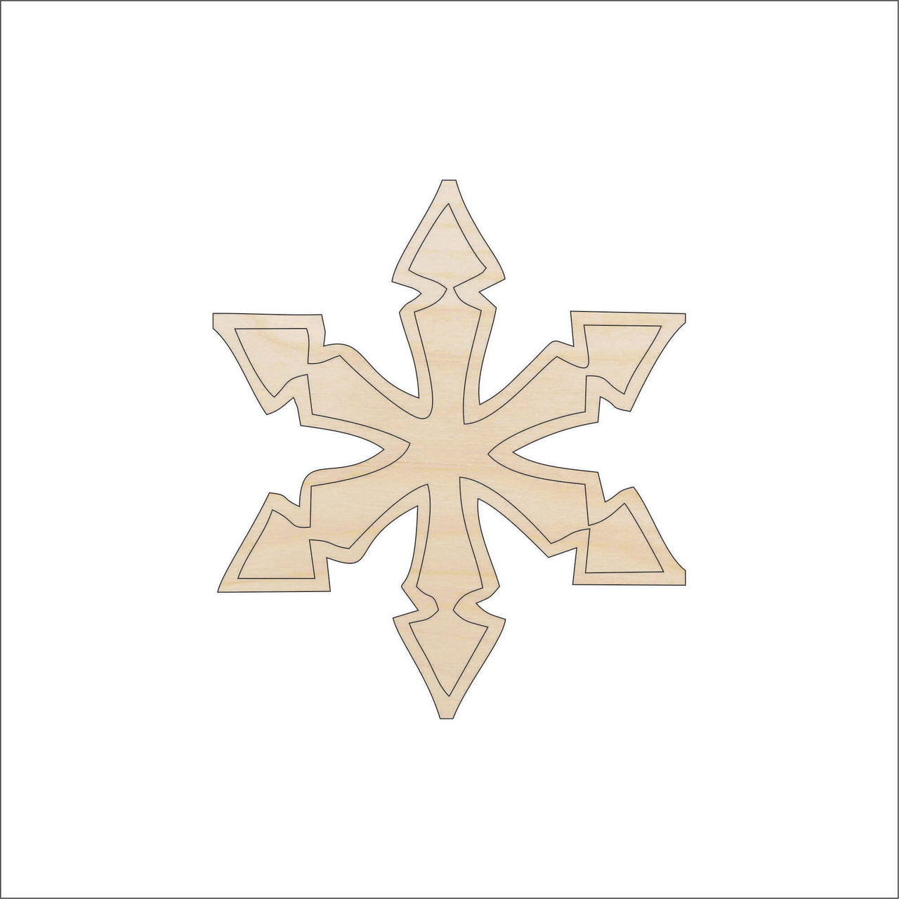Snowflake Wood Craft Shape - Laser Cut Baltic Birch Unfinished DIY Wood Art Supplies SNW38 - The Wood Shape Store