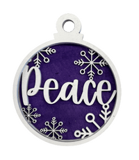 Peace 3D Laser Cut Ornament – Baltic Birch Wood Craft Supplies | DIY Wood Ornament Kit RE7 - The Wood Shape Store