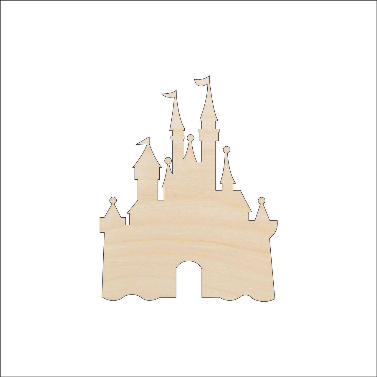 Castle Wood Craft Shape - Laser Cut Baltic Birch Unfinished DIY Wood Art Supplies BLD90 - The Wood Shape Store
