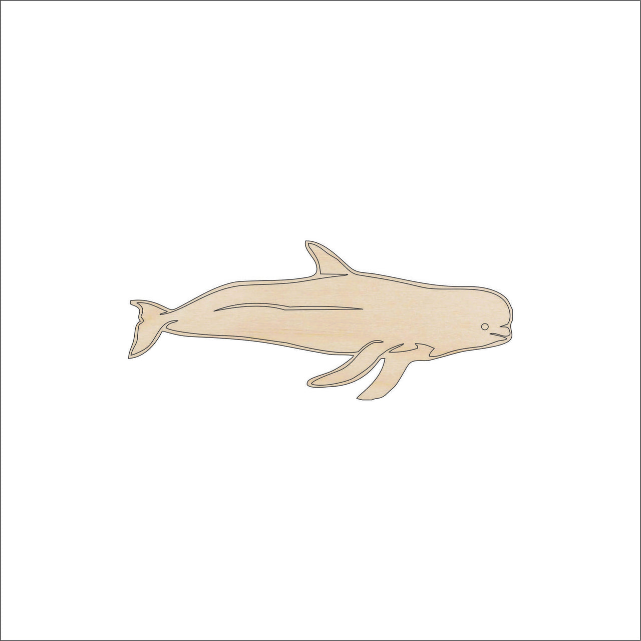 Whale Wood Craft Shape - Laser Cut Baltic Birch Unfinished DIY Wood Art Supplies SEA33 - The Wood Shape Store