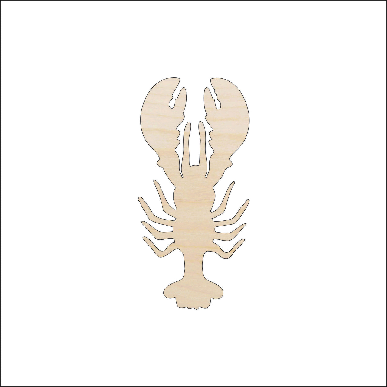 Lobster Wood Craft Shape - Laser Cut Baltic Birch Unfinished DIY Wood Art Supplies SEA16 - The Wood Shape Store