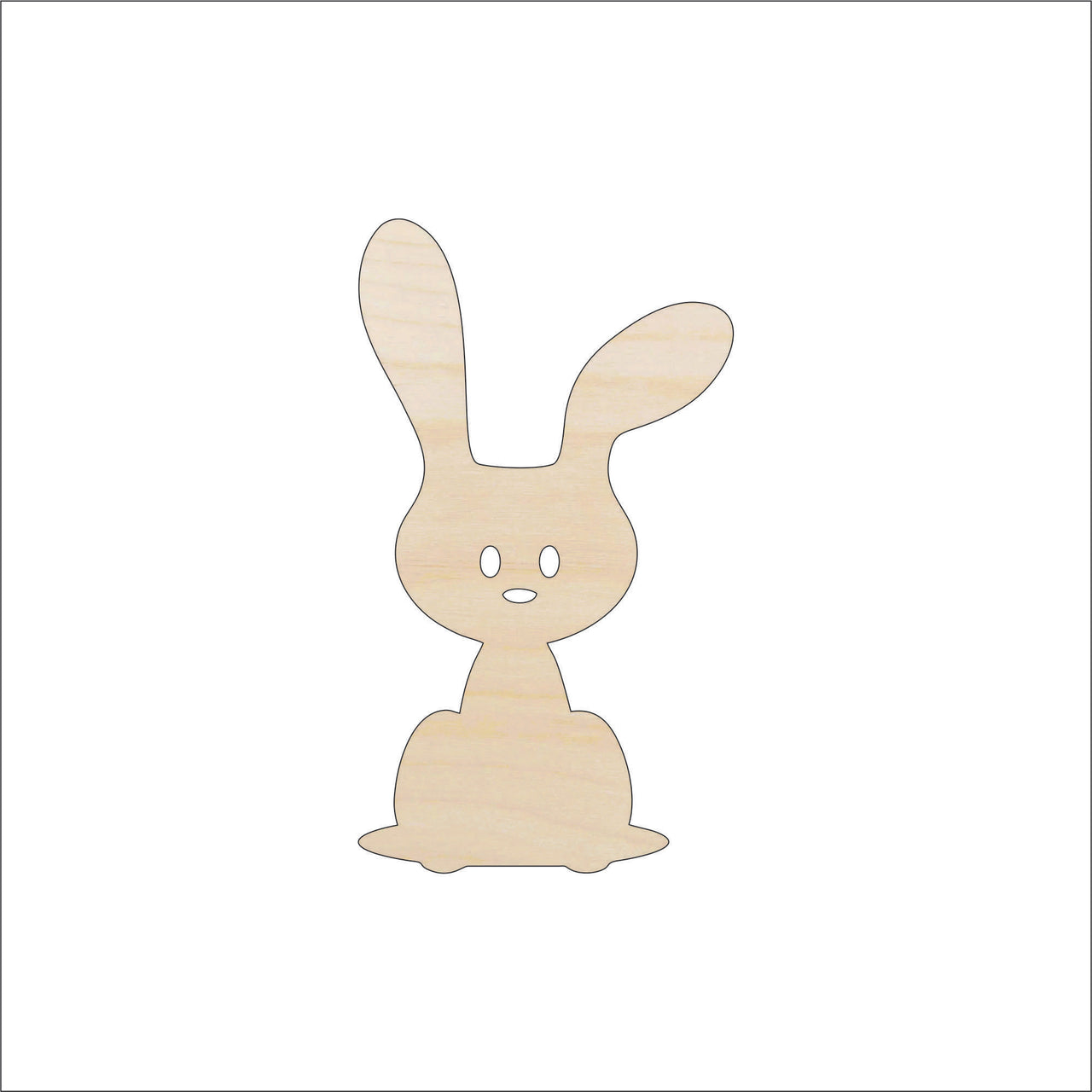 Bunny - Wood Craft Shape - Laser Cut Baltic Birch Unfinished DIY Wood Art Supplies BNY46 - The Wood Shape Store
